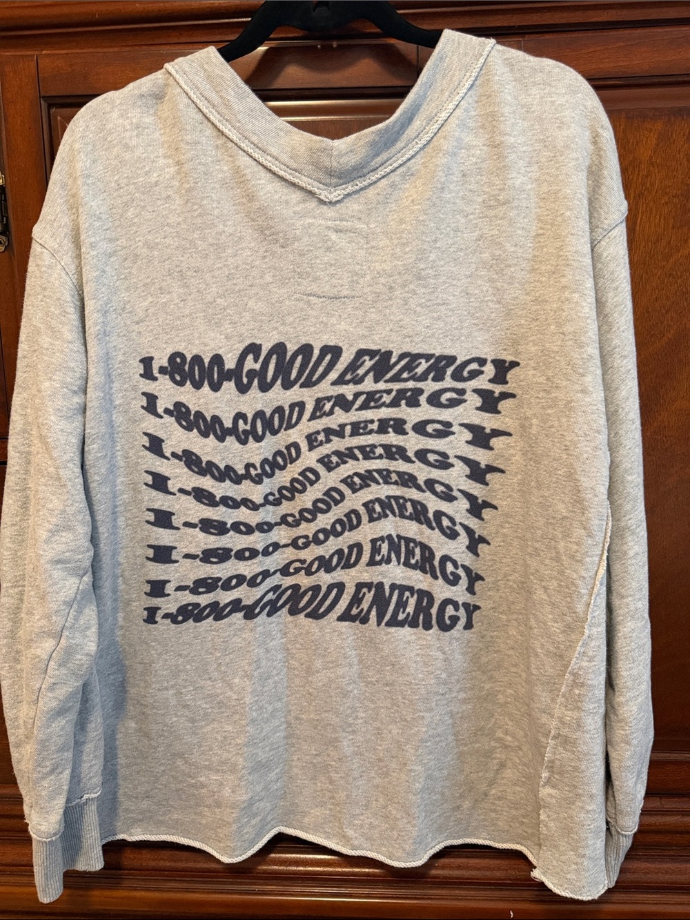 Aerie Wonder V Neck Sweatshirt good energy size XS grey - Picture 6 of 6